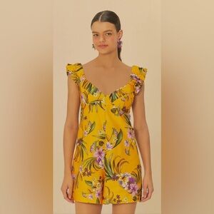 FARM Rio Yellow Floral Jumpsuit